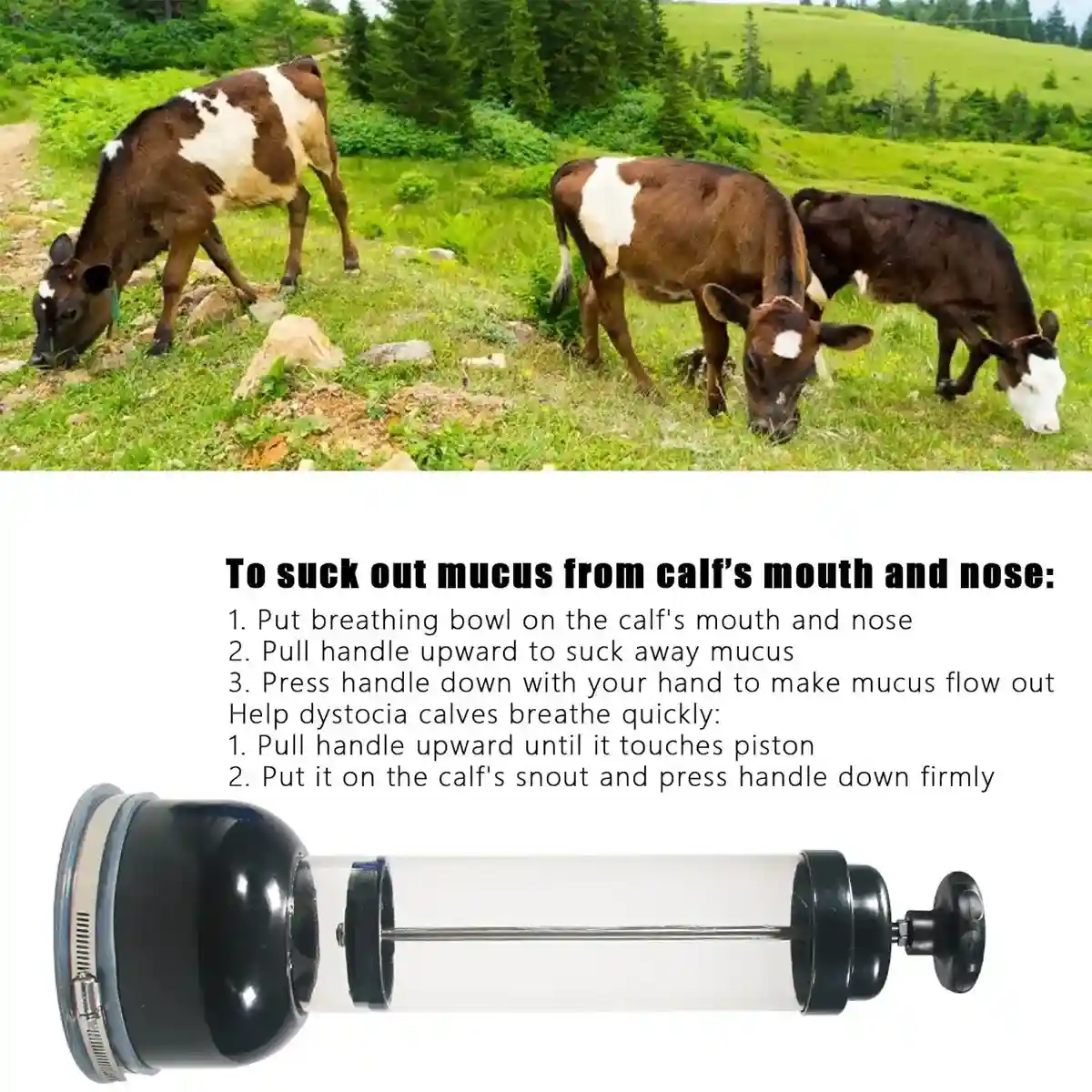 Emergency Calf Pump for Newborn Resuscitation Adjustable Suction Tool - Image 6