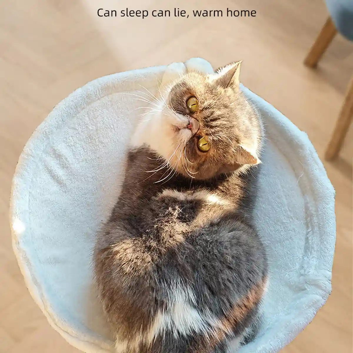 Adjustable Cat Hammock for Desk with Soft Faux Rabbit Fur - Image 9