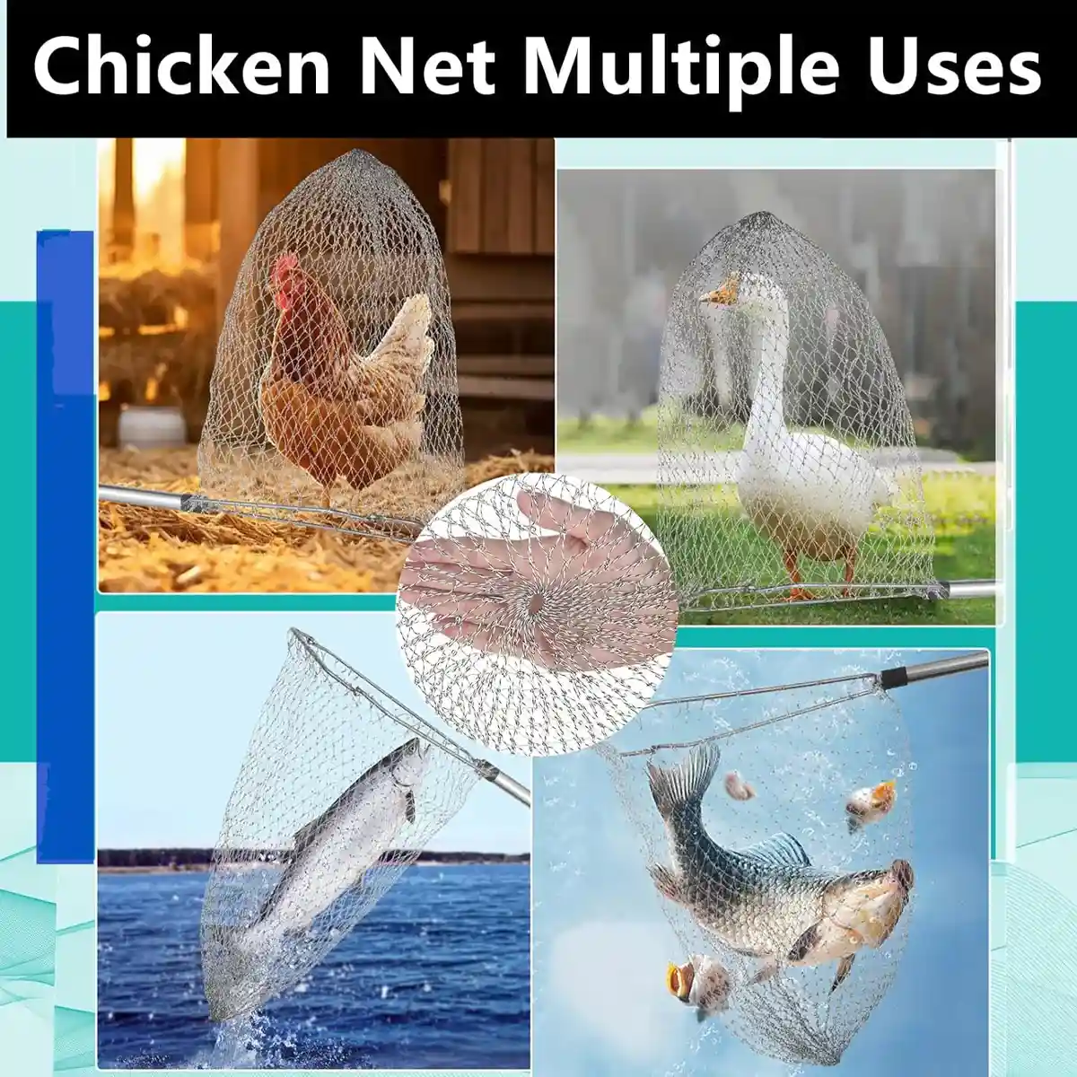 Adjustable Chicken Net Catcher Stainless Steel Poultry Catching Tool - Image 5