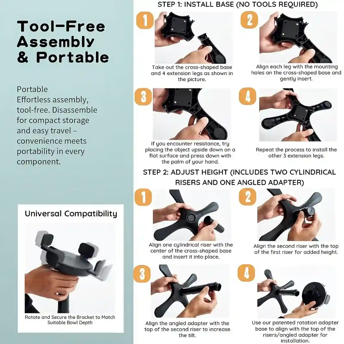 Adjustable Dog Bowl Stand with 3 Heights and Tilt - Image 10