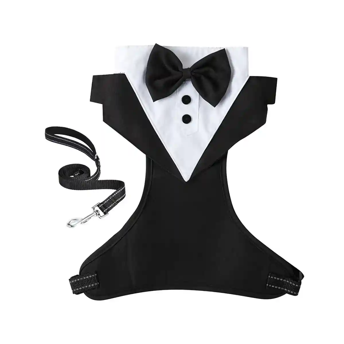 Adjustable Dog Harness and Leash Set with Bowtie No-Pull Vest Design - Image 16