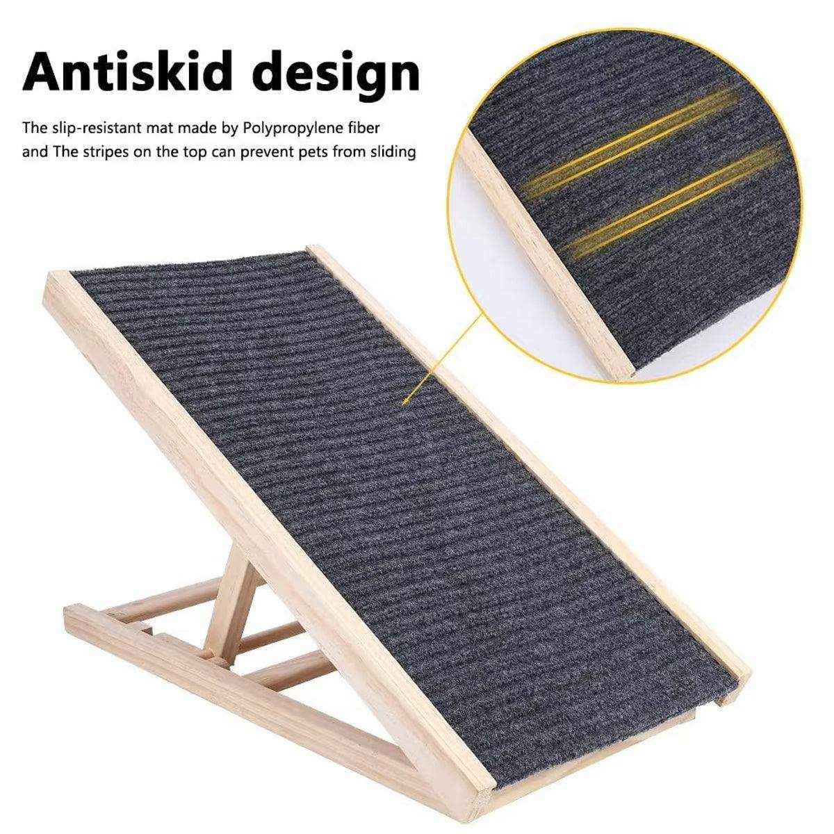 Adjustable Dog Ramp for Small Dogs Wooden Ramp with Non-Slip Surface - Image 10