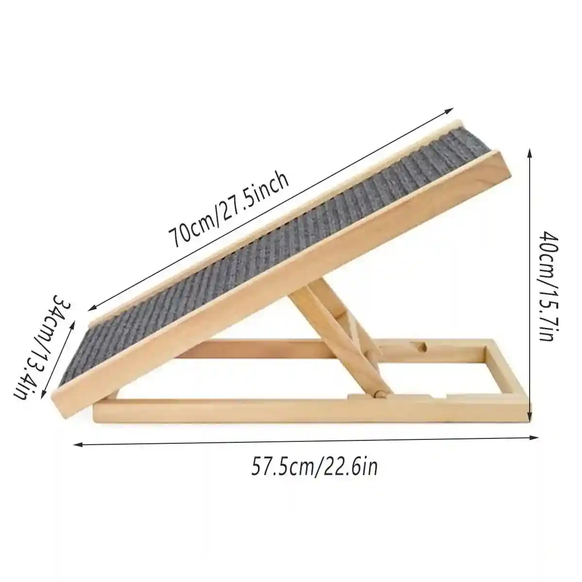 Adjustable Dog Ramp for Small Dogs Wooden Ramp with Non-Slip Surface - Image 5