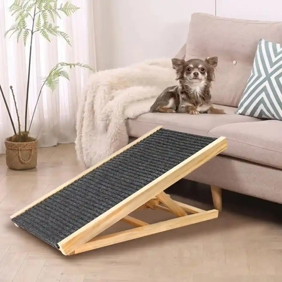 Adjustable Dog Ramp for Small Dogs Wooden Ramp with Non-Slip Surface - Image 7