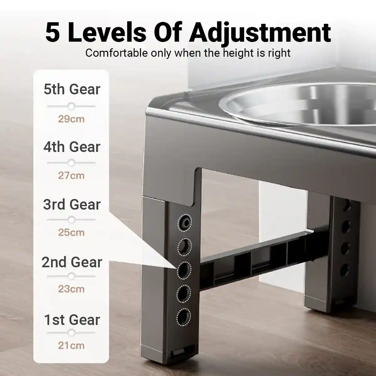 Adjustable Elevated Dog Bowl Stand With Non-Slip Base And Slow Feeder - Image 5