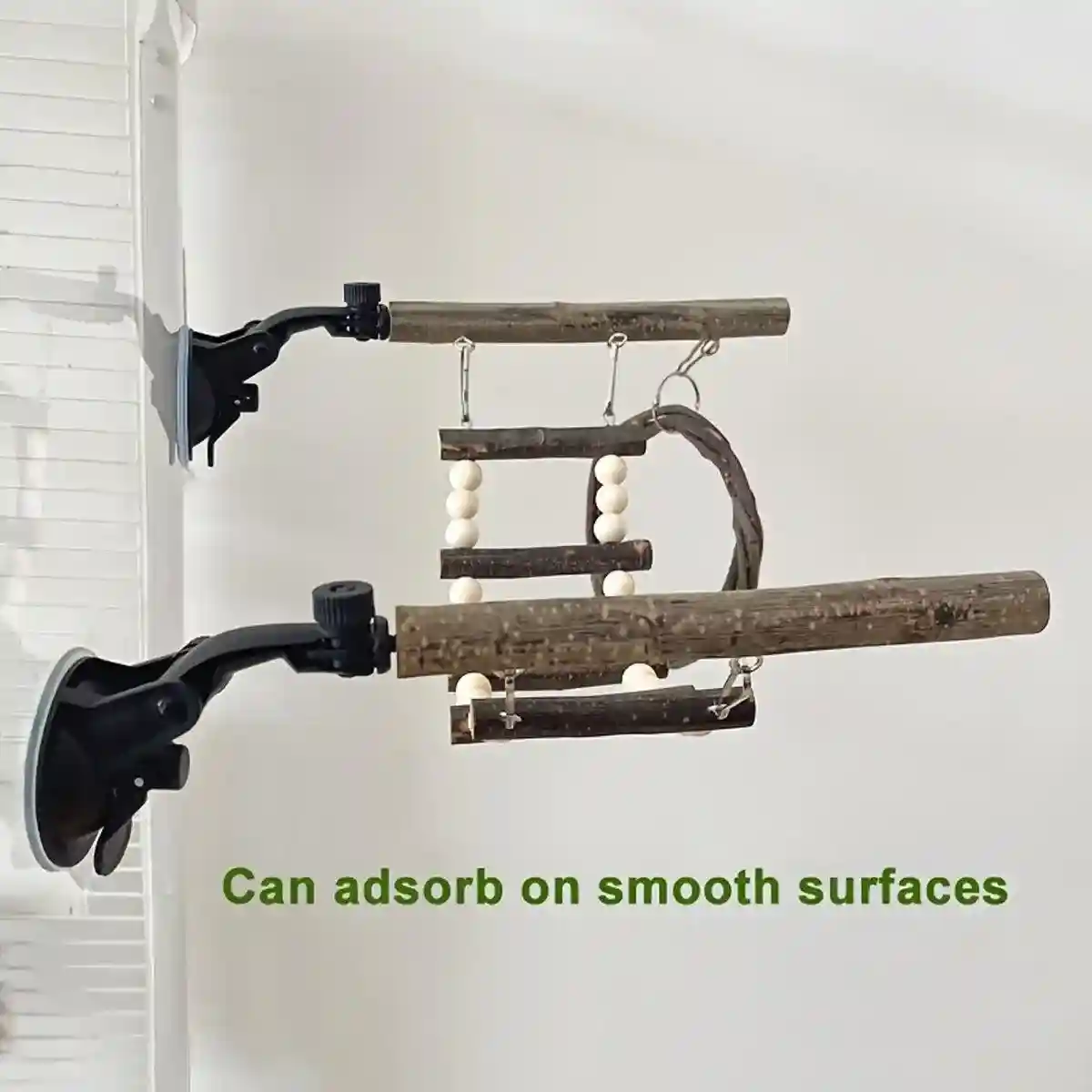 Adjustable Parrot Perch Set with Swing & Ladder Bird Cage Accessory - Image 6