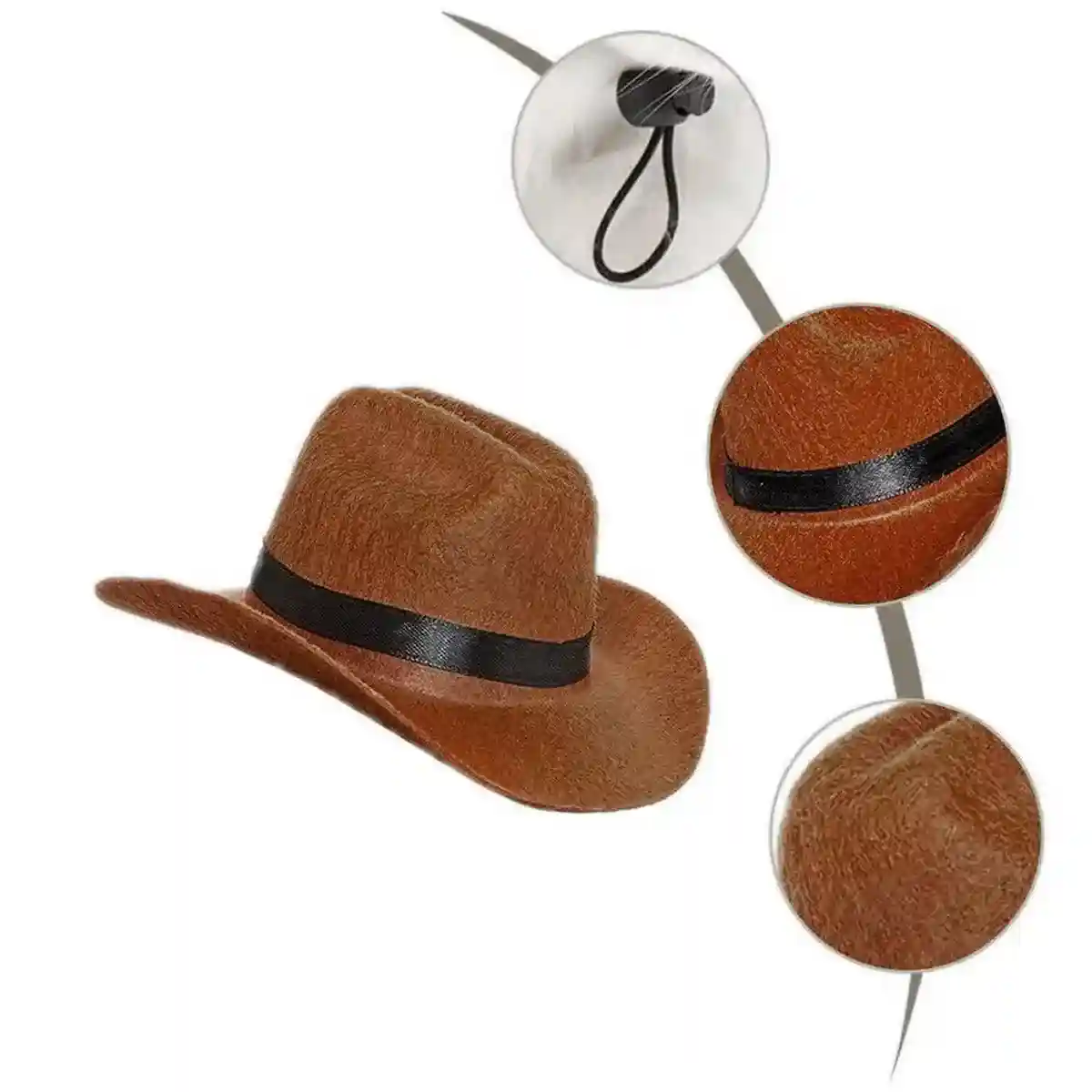 Adjustable Pet Cowboy Hat for Dogs and Cats Western Style Costume - Image 12