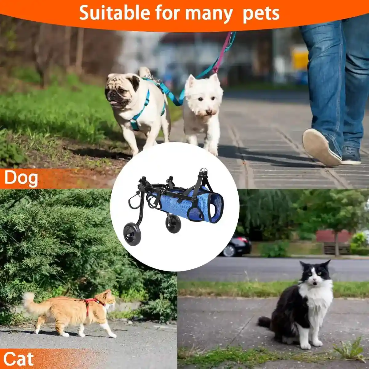 Adjustable Pet Wheelchair for Disabled Dogs and Cats (5.5–10kg) - Image 11