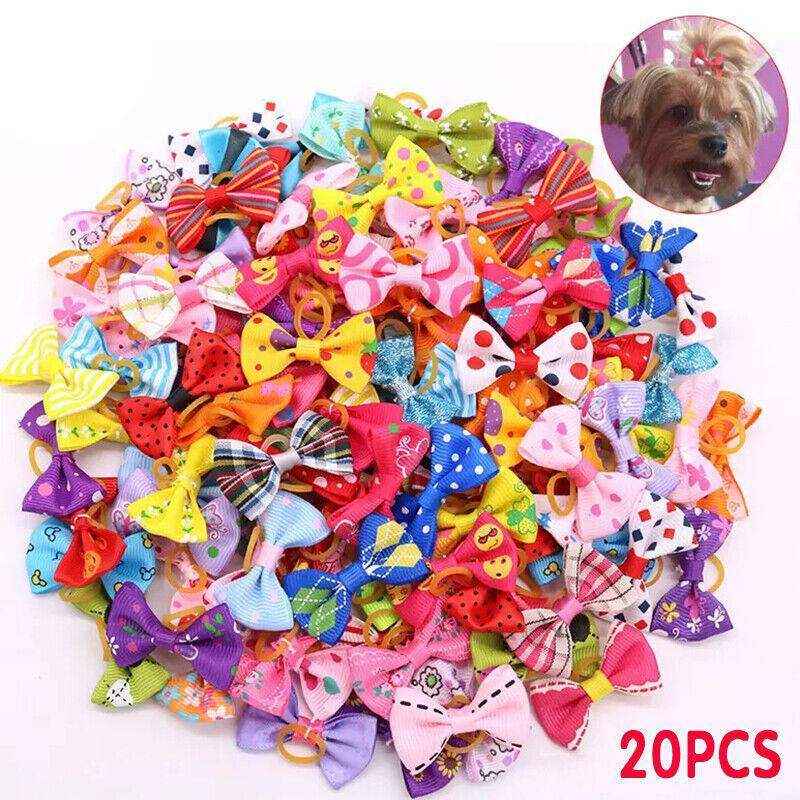 20pcs Pet Cat/Dog Hair Bows - Image 3