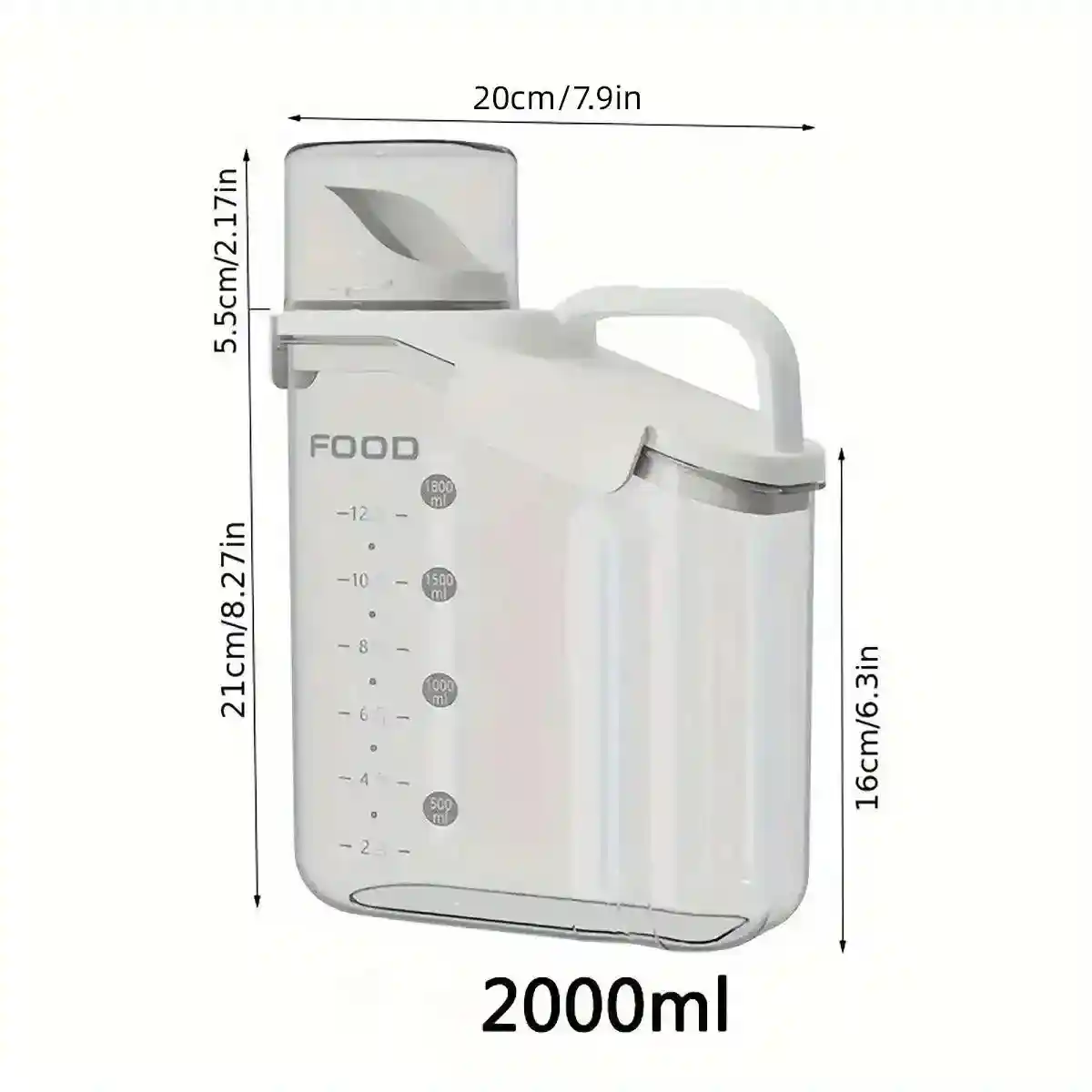 Airtight Grain Storage Jar Food Storage Container with Measuring Cup - Image 13