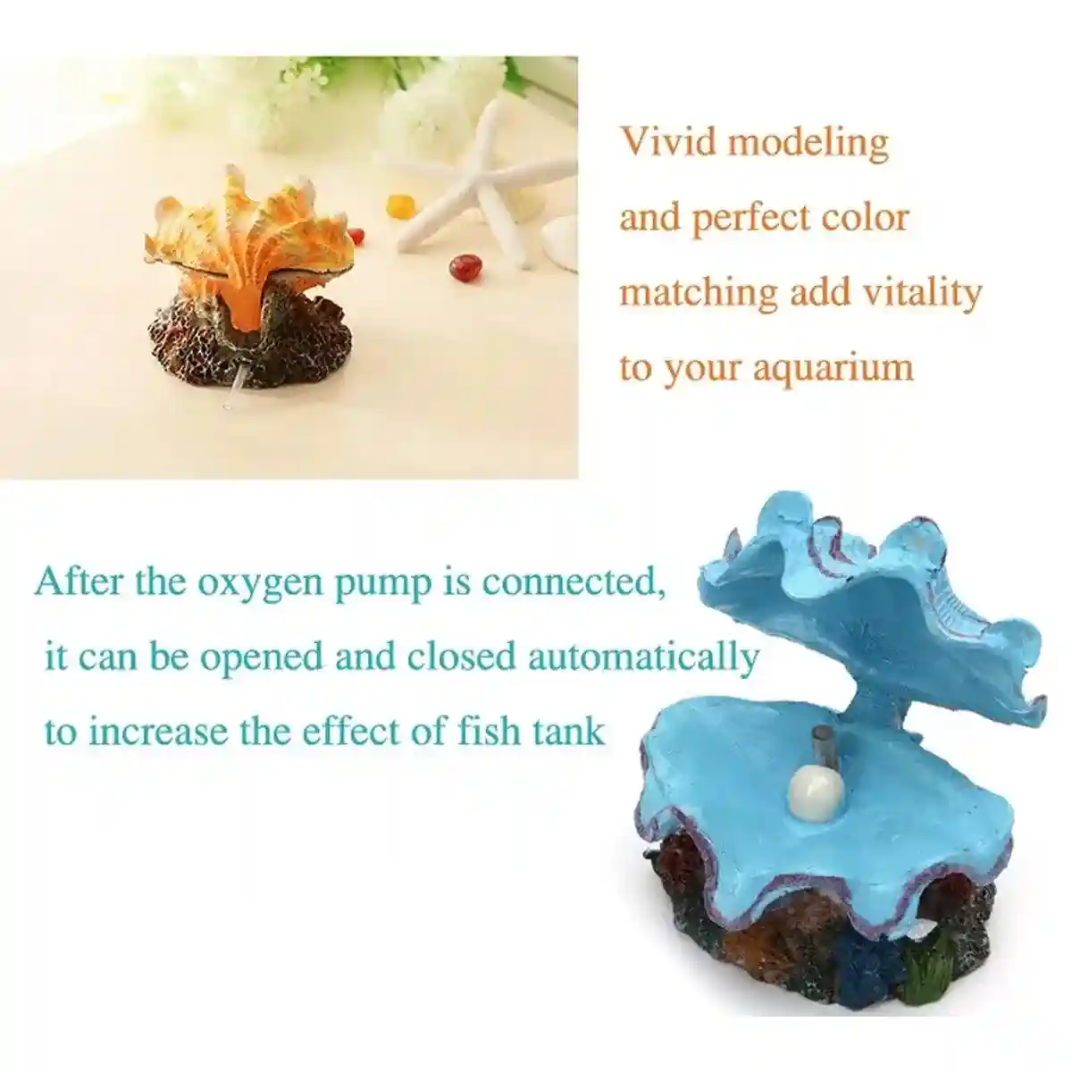 Animated Clam Shell Aquarium Decoration Air Pump Motion Ornament - Image 15