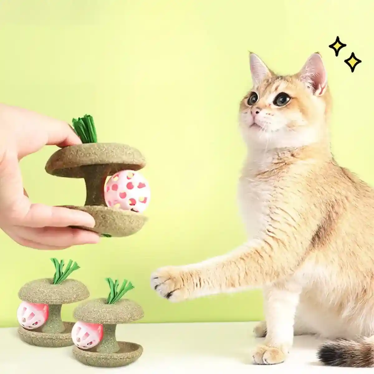 Apple Core Catnip Ball Toy for Interactive Play & Dental Health - Image 3
