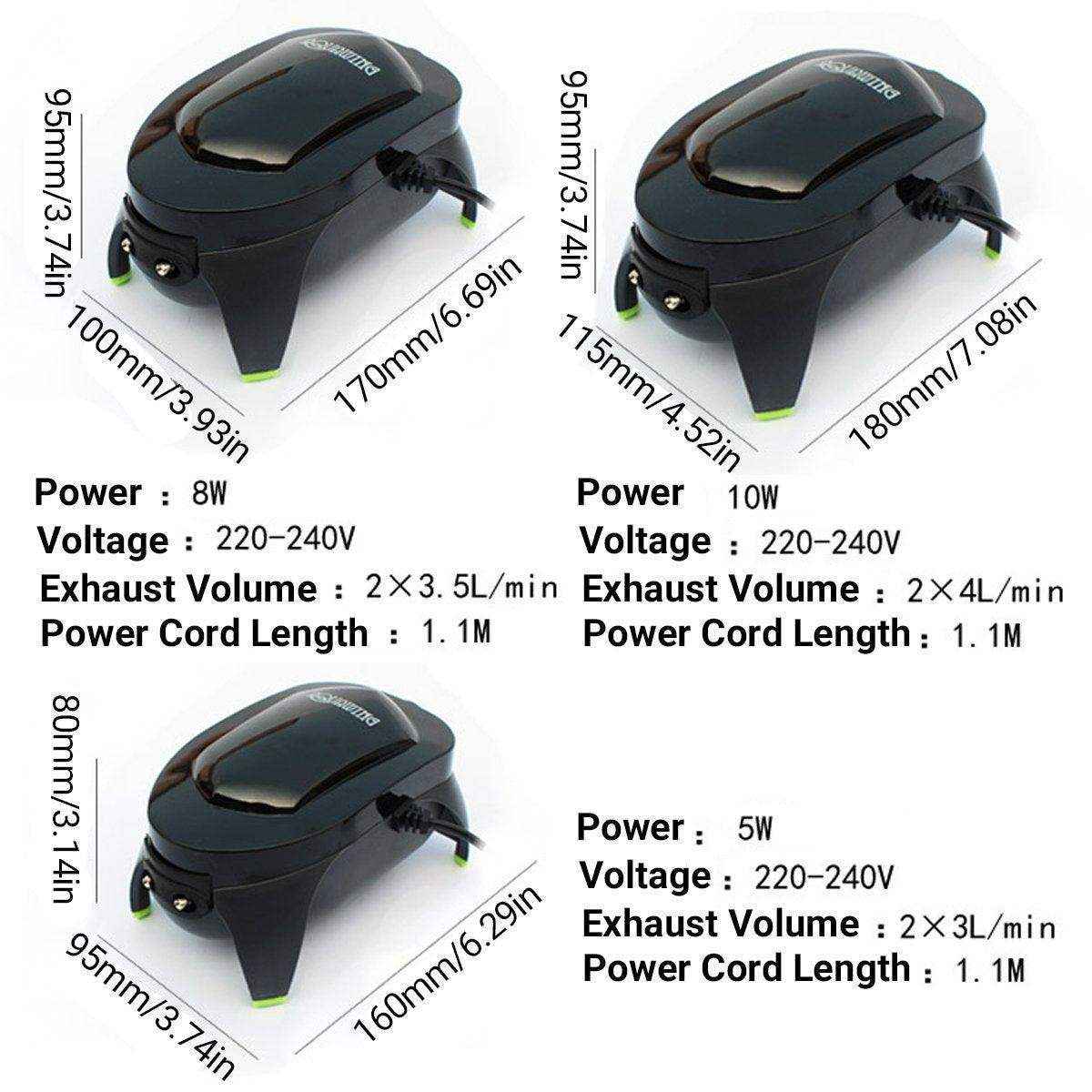 Efficient Aquarium Air Pump Quiet Fish Tank Aerator 5W 8W 10W - Image 5
