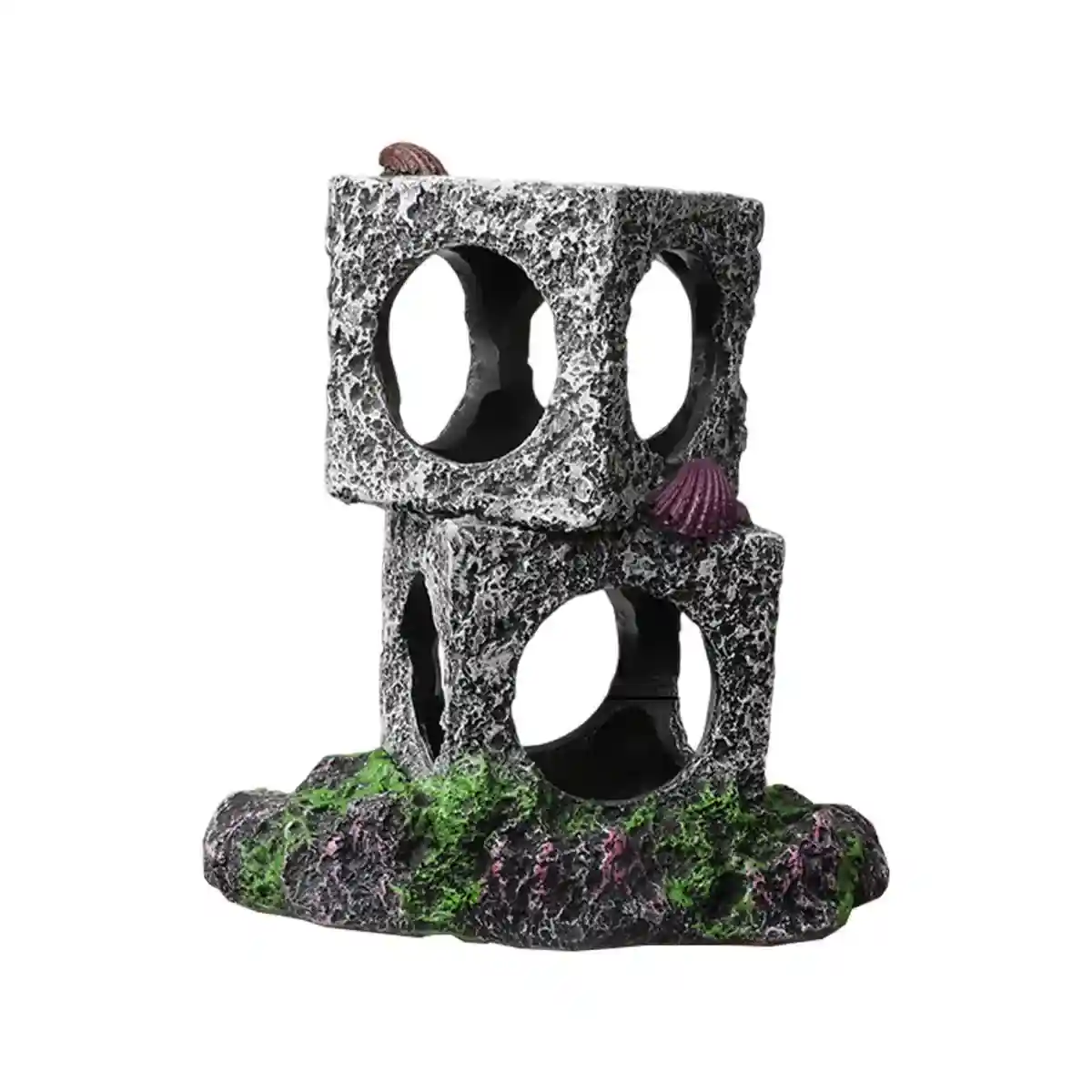 Square Aquarium Cave Resin Set for Small Fish Habitat and Aquascaping - Image 17