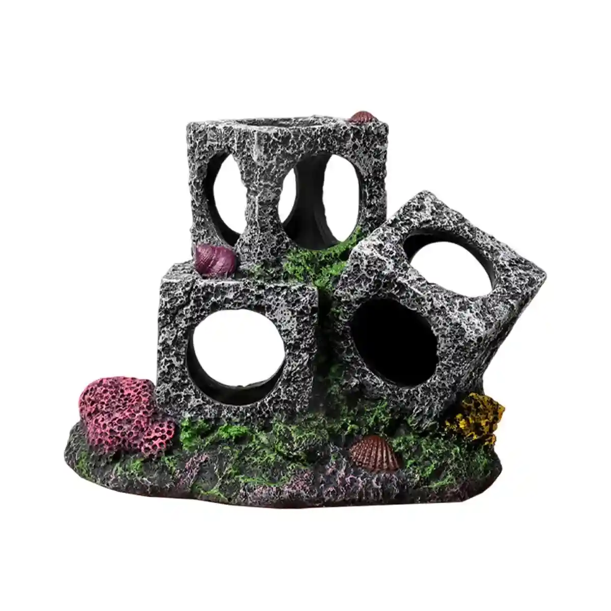 Square Aquarium Cave Resin Set for Small Fish Habitat and Aquascaping - Image 18