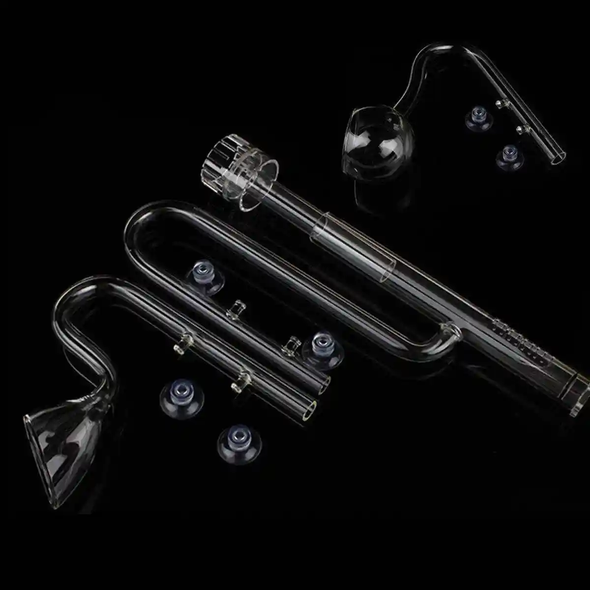 Aquarium Glass Inlet Outlet Pipe Fish Tank Filter Oil Film Remover Plant Holder - Image 10