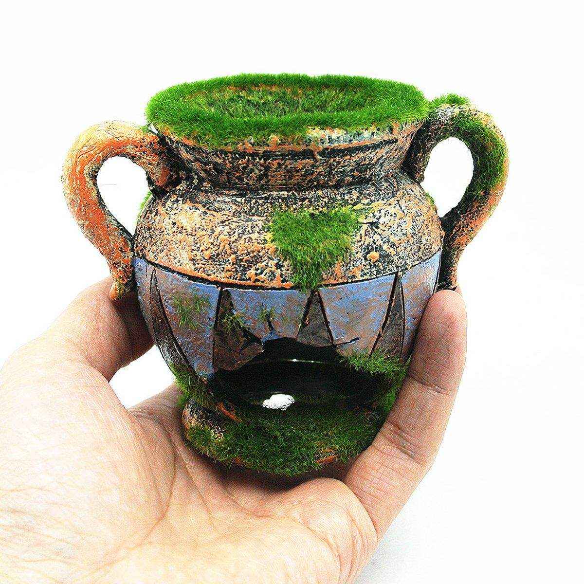 Aquarium Moss Vase Resin Fish & Shrimp Hiding Decoration - Image 4