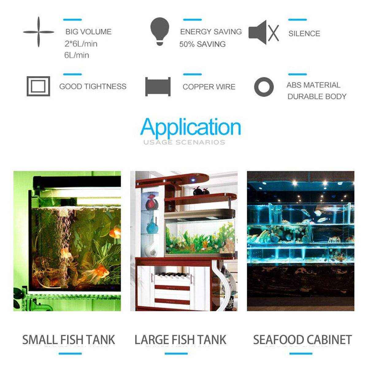 Aquarium Oxygen Pump Quiet Adjustable Bubbler for Fish Tank - Image 9