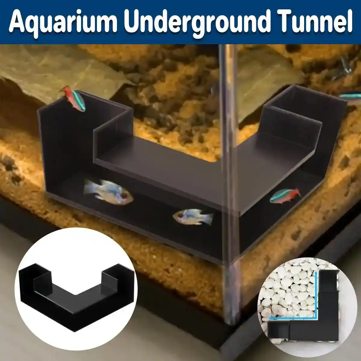 Creative Fish Hideout Aquarium Tunnel Space-Saving Underwater Shelter