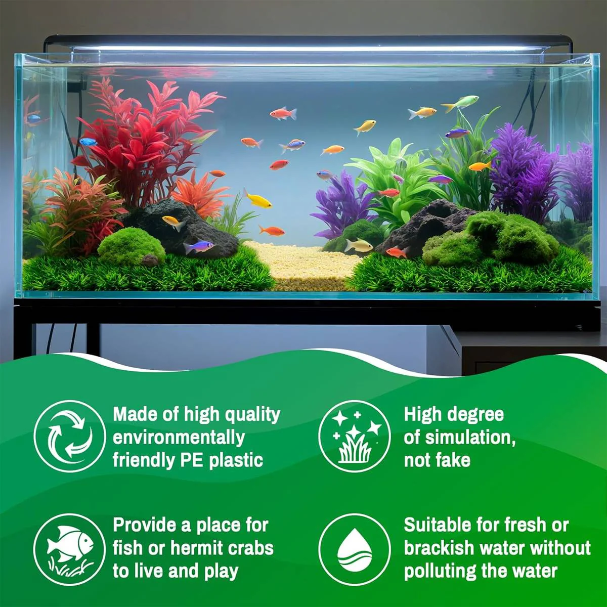 Artificial Aquarium Grass Mat 40×60cm - Image 11