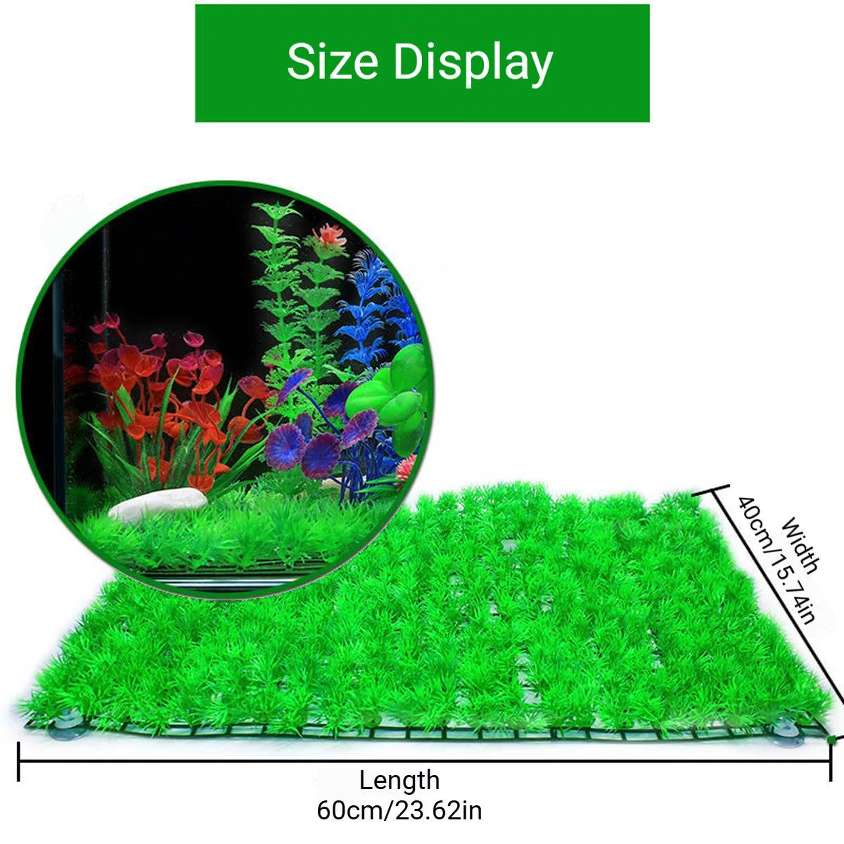 Artificial Aquarium Grass Mat 40×60cm - Image 4