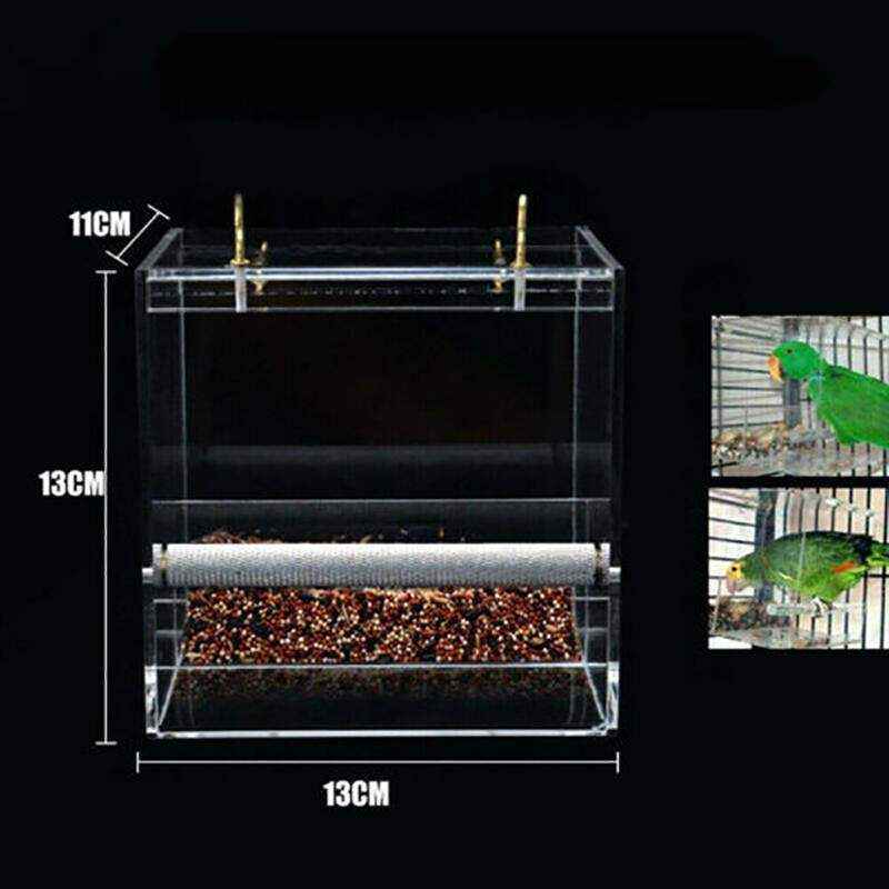 Acrylic Automatic Parrot Bird Feeder 13*13*11cm - Image 10