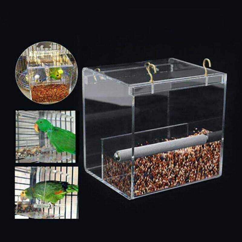 Acrylic Automatic Parrot Bird Feeder 13*13*11cm - Image 4