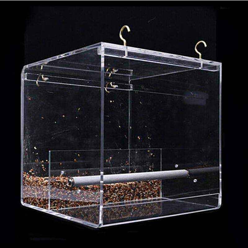 Acrylic Automatic Parrot Bird Feeder 13*13*11cm - Image 5