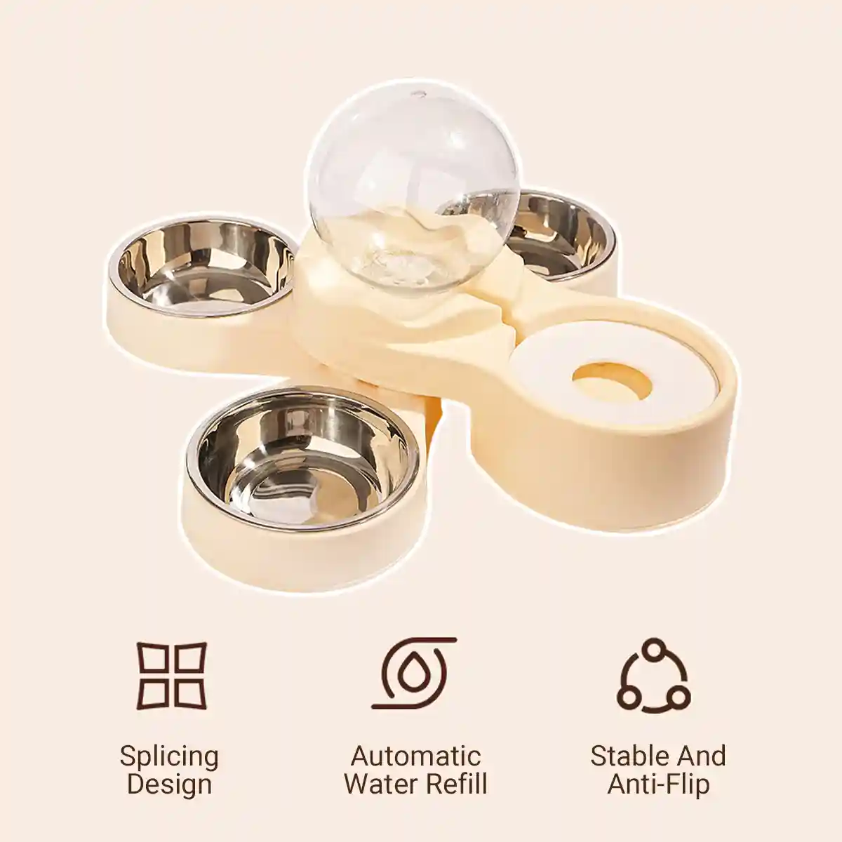 Automatic Cat Feeder With Water Dispenser & Stainless Steel Bowls - Image 3