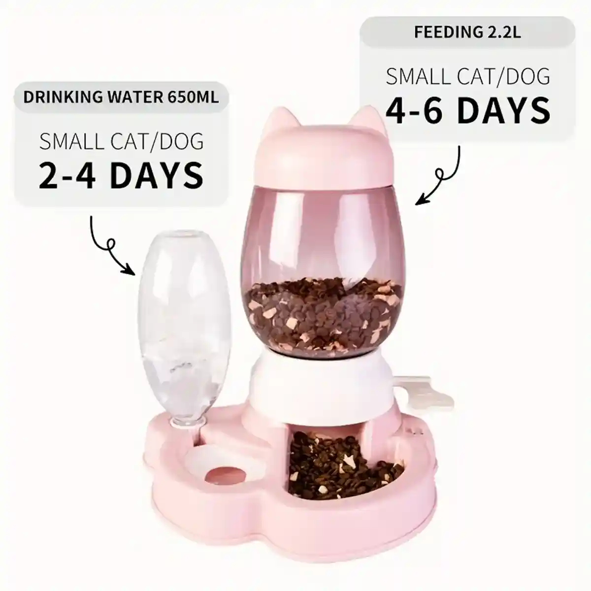 Automatic Pet Food Dispenser with Water Bottle 2.2L Feeder for Cats & Dogs - Image 6