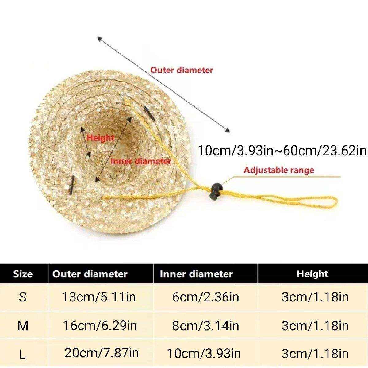 Pet Straw Hat Bamboo Dragonfly Cat And Dog Headwear Puppy Sun Hat Decoration - Image 7