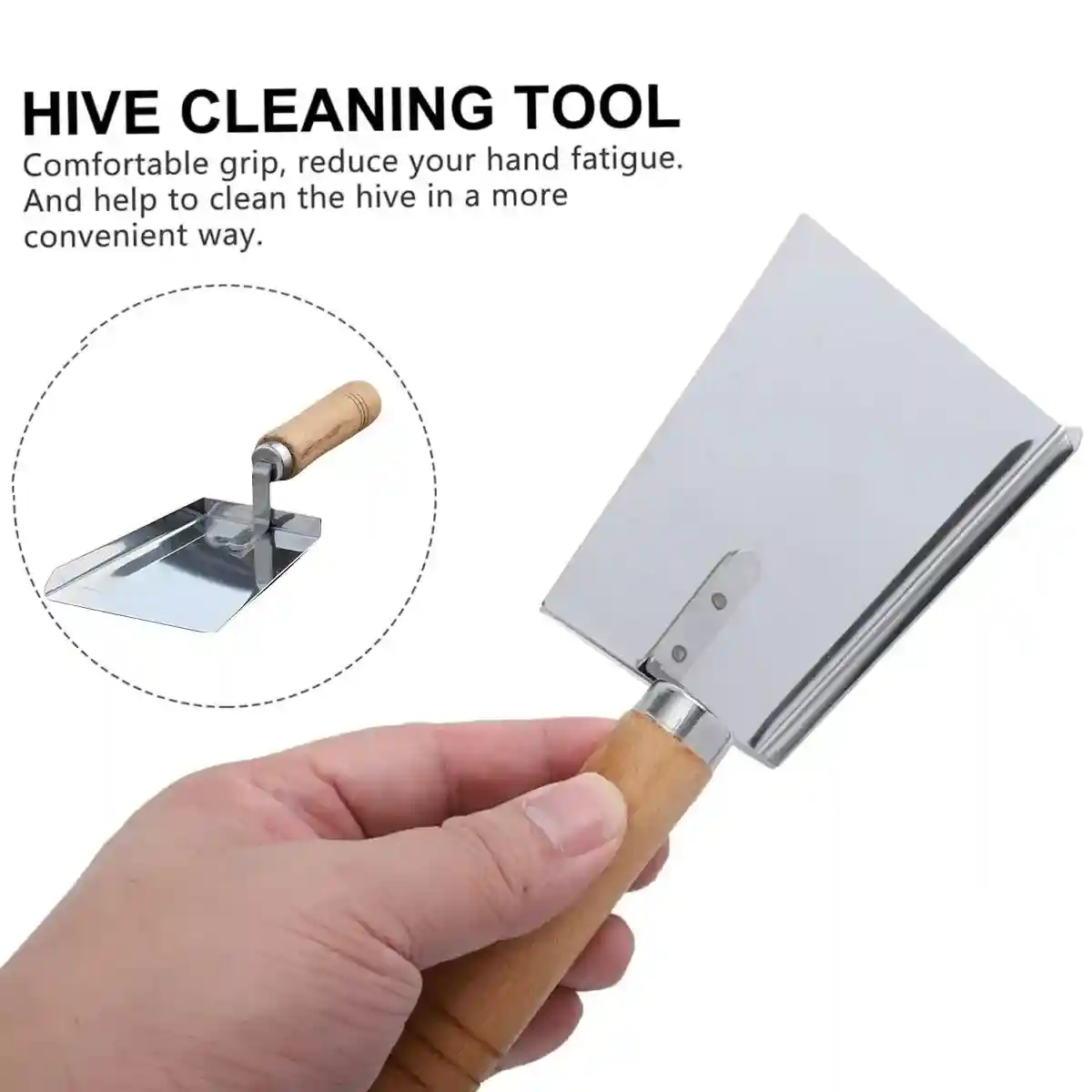 Stainless Steel Tool for Beehive Cleaning with Wooden Handle - Image 11