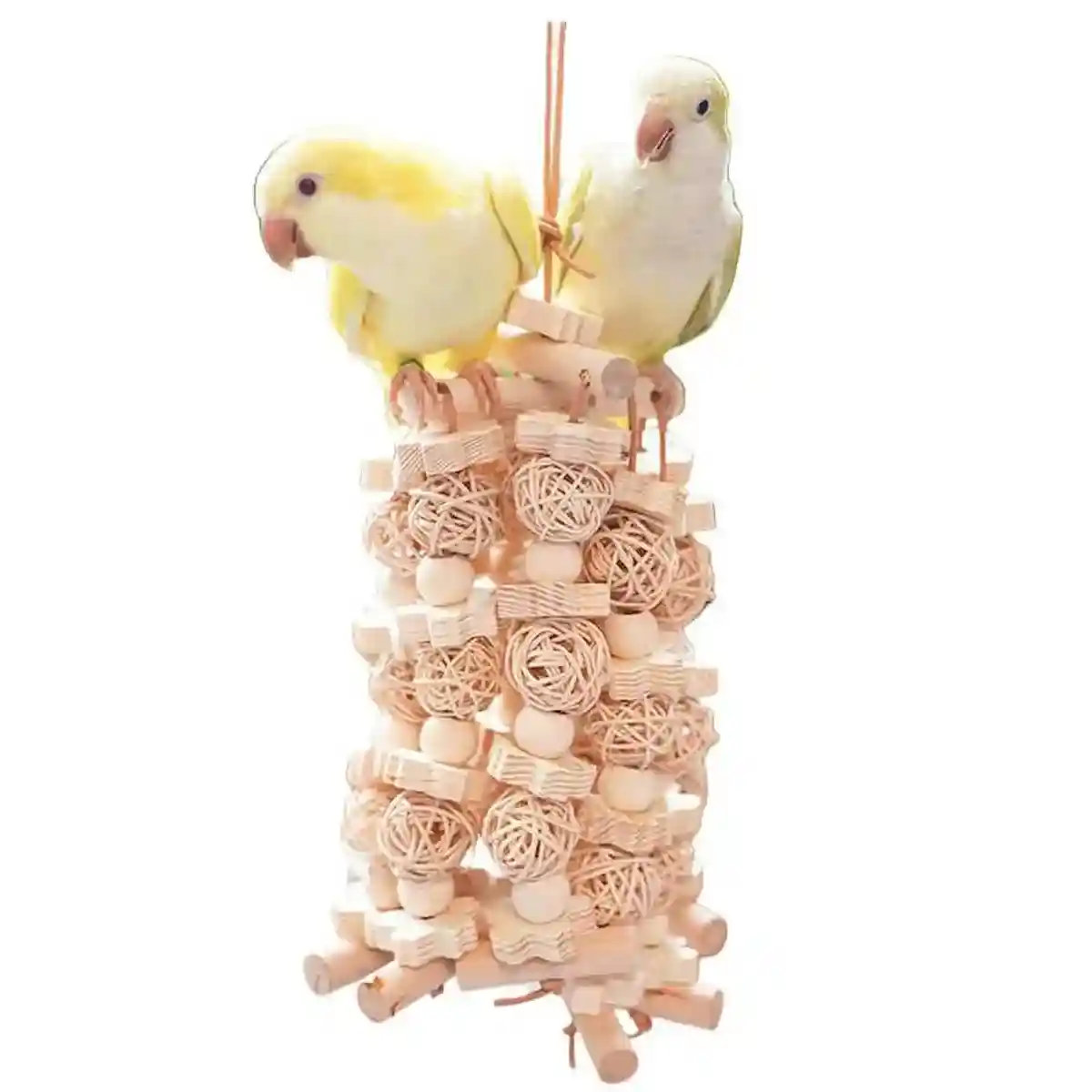 Natural Wooden Cage Accessory Bird Chew Toy for Parrots & Budgies - Image 11