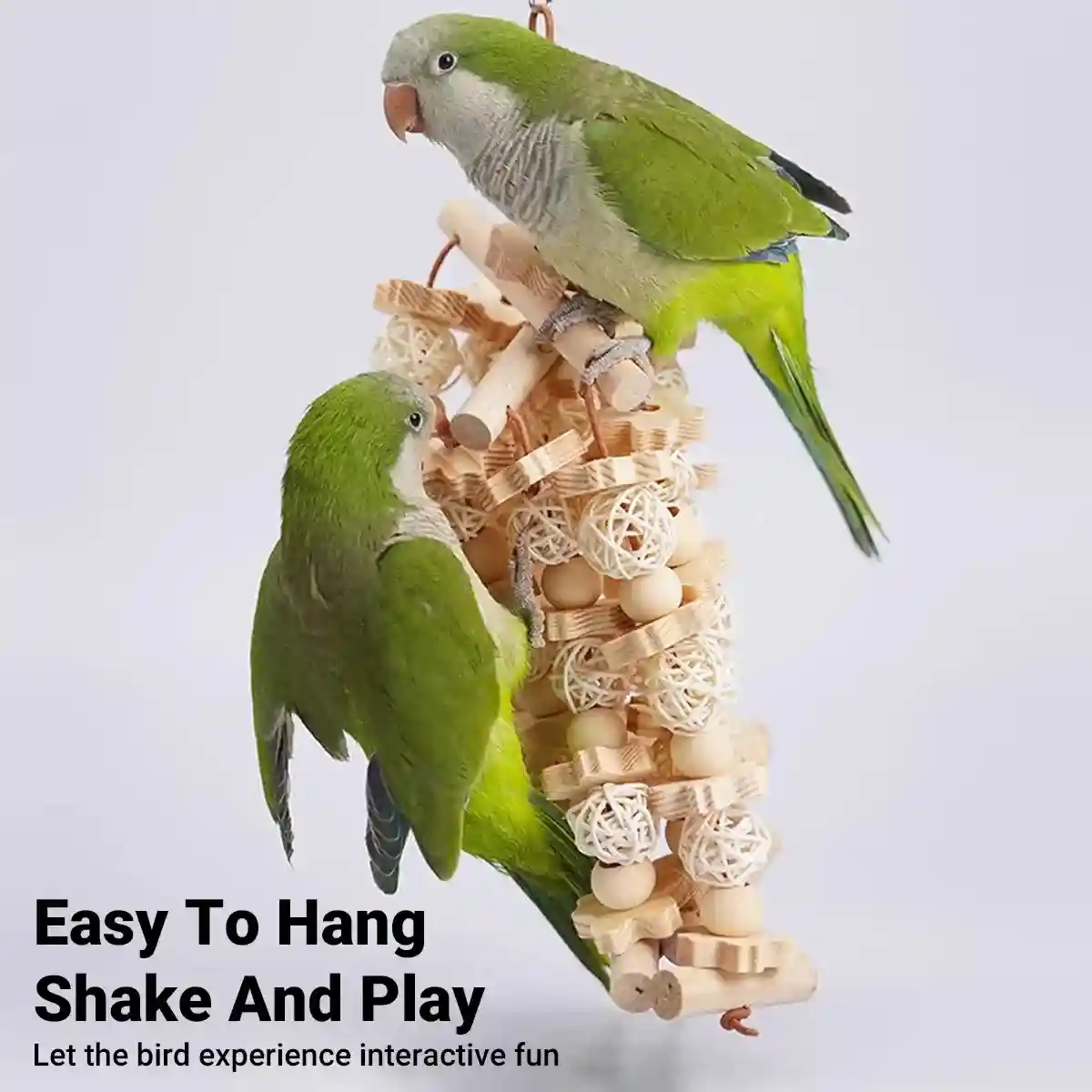 Natural Wooden Cage Accessory Bird Chew Toy for Parrots & Budgies - Image 3