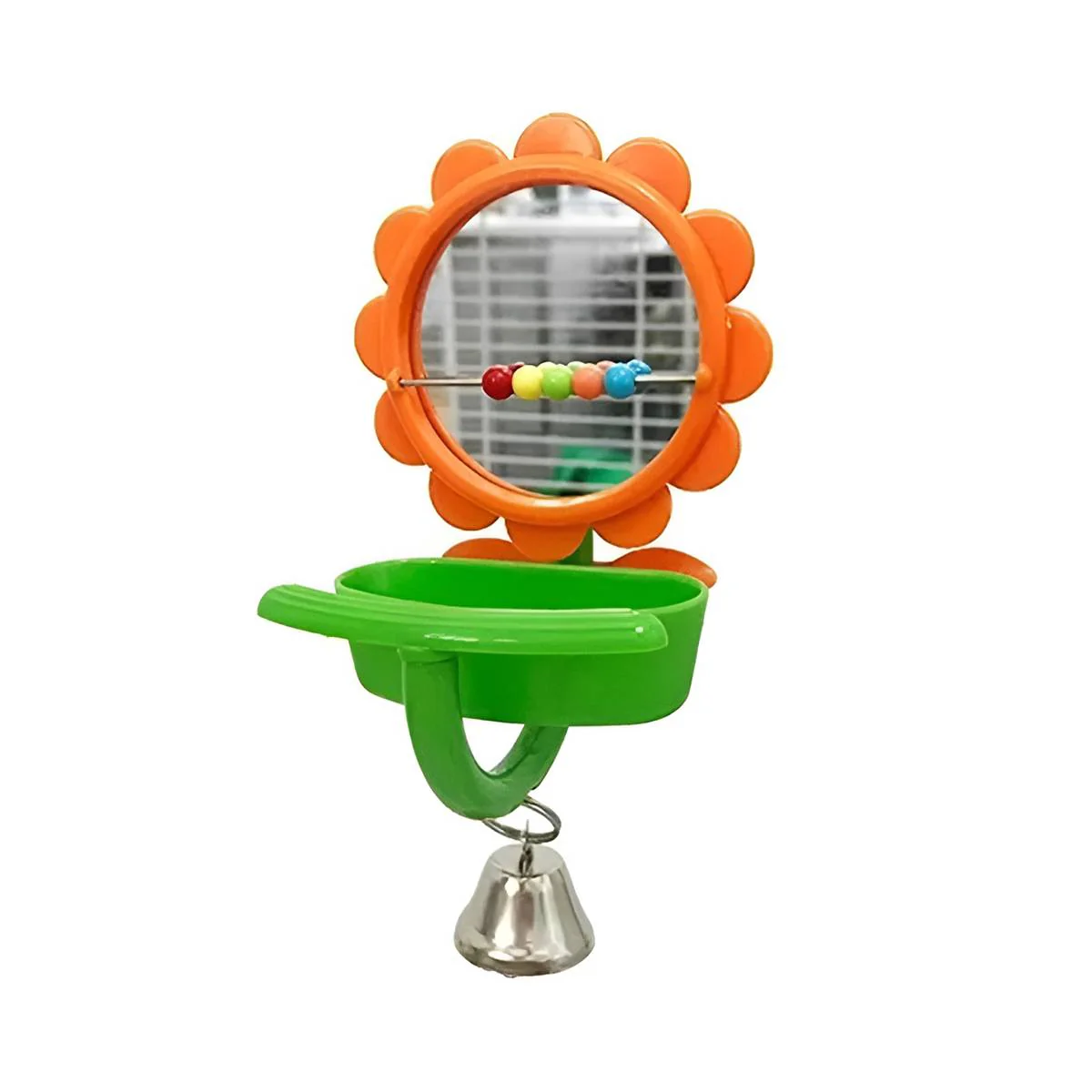 Bird Mirror Toy With Bell And Feeder Cup - Image 3