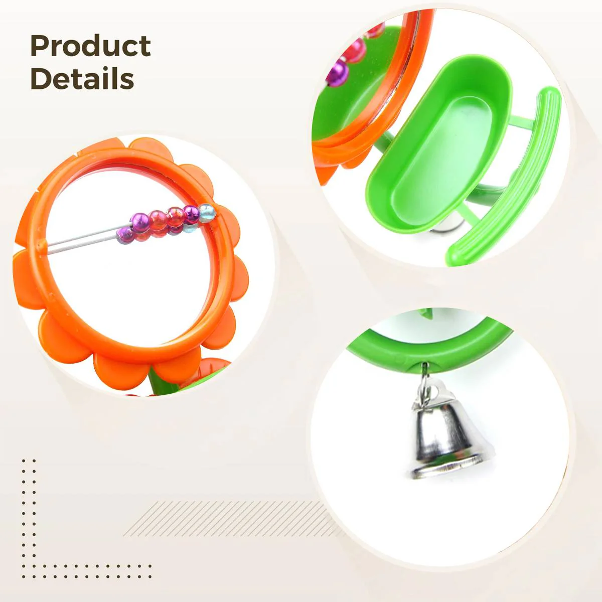 Bird Mirror Toy With Bell And Feeder Cup - Image 6