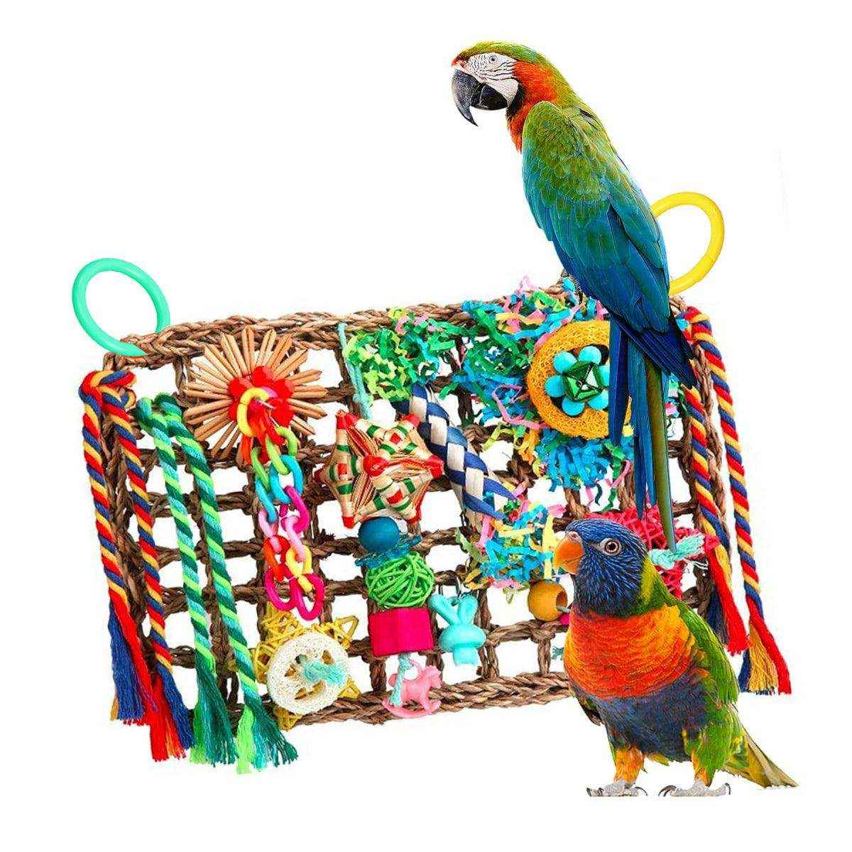 Bird Parrot Cage Toy Colourful Rattan Balls Puzzle Net Bird Supplies - Image 6