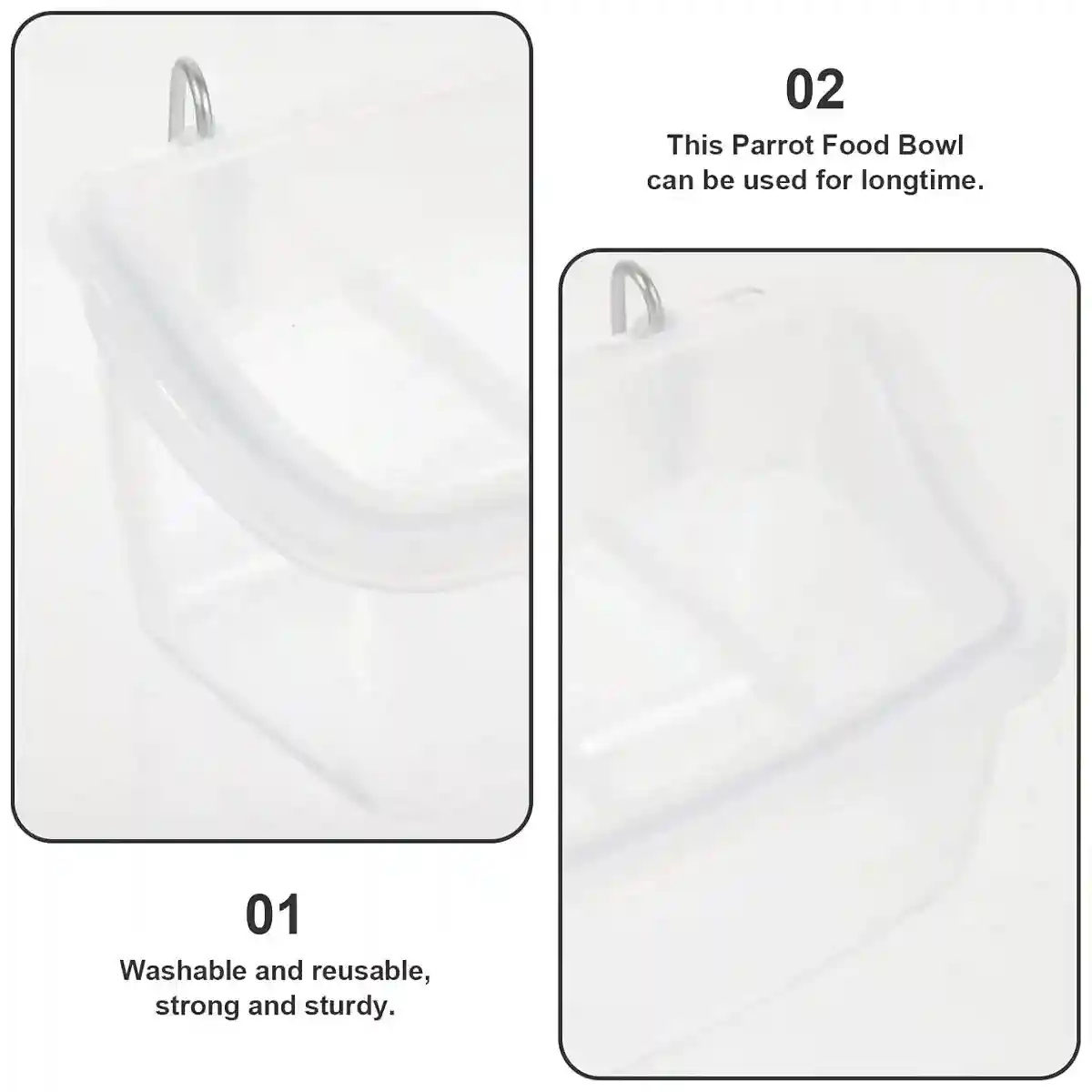 Transparent Bird Seed Feeders for Small Pets with Anti-Splash Design - Image 13