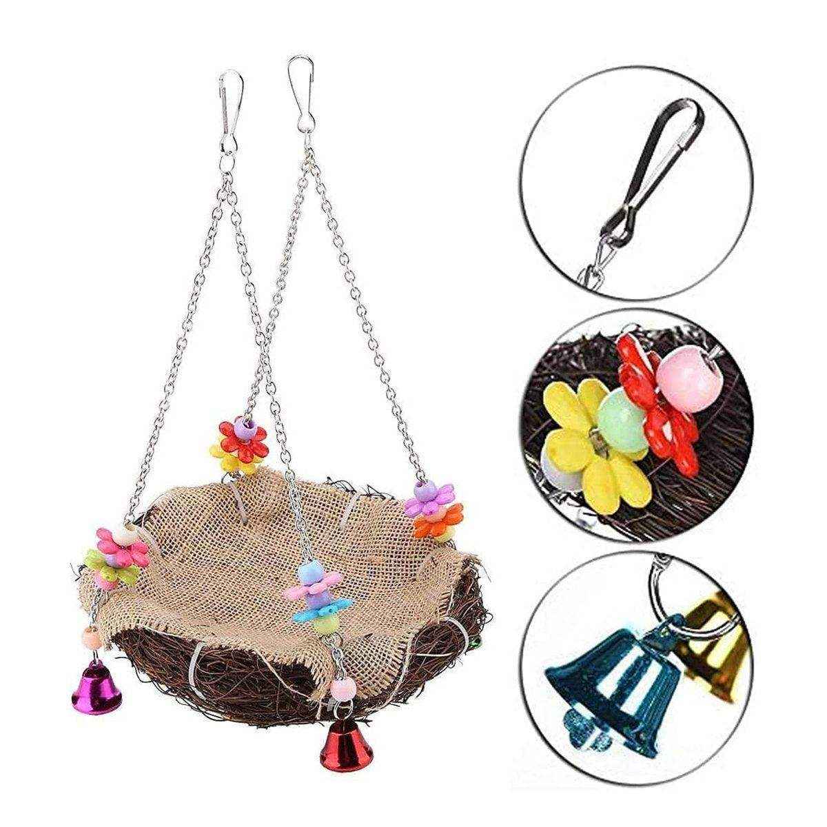 Small and Medium-Sized Bird Swing Toy Parrot Rattan Nest - Image 4