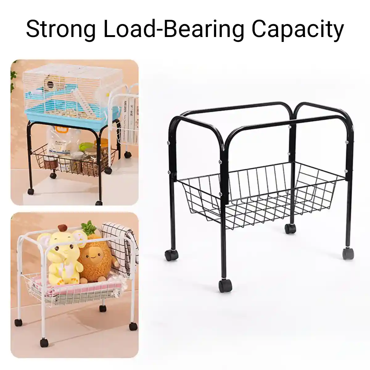 Birdhouse Bracket Universal Rolling Stand with Storage Basket - Image 11