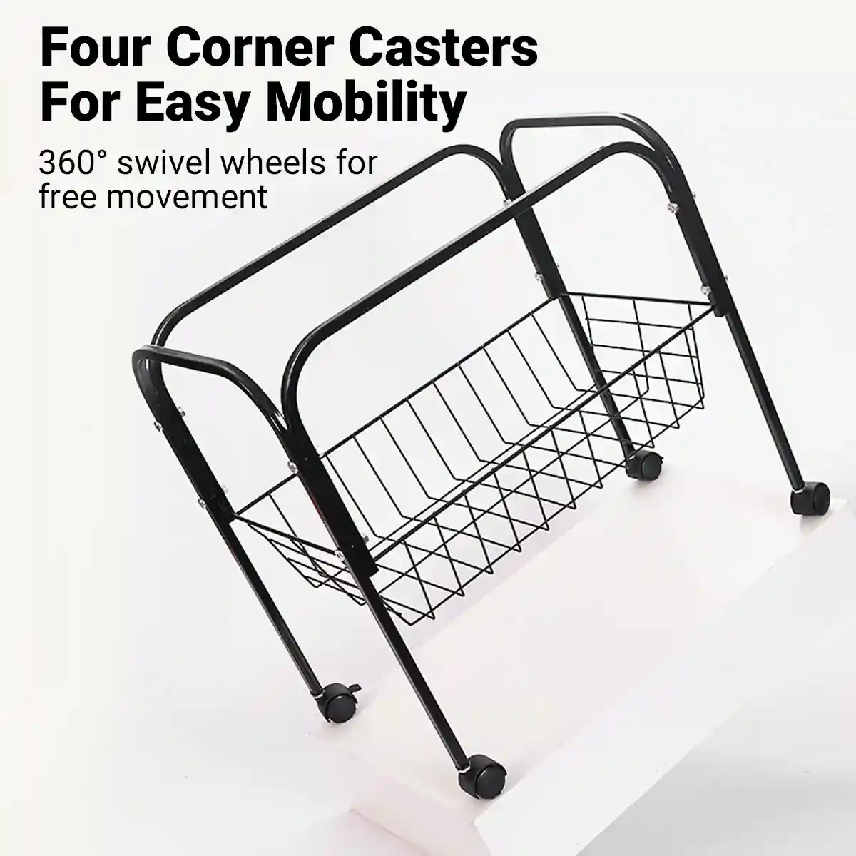 Birdhouse Bracket Universal Rolling Stand with Storage Basket - Image 8