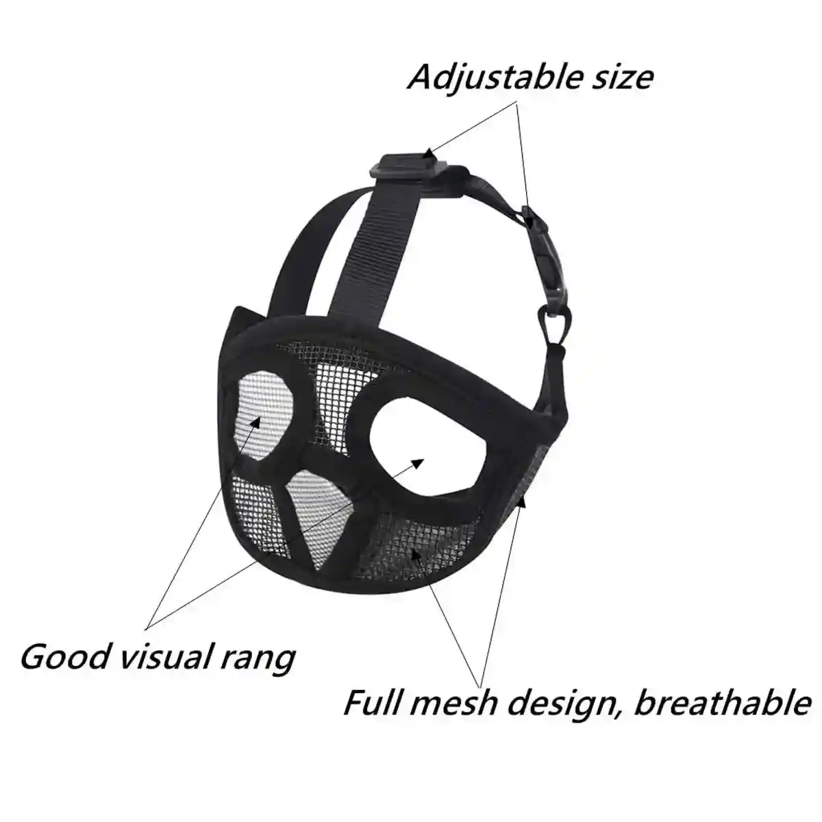 Mesh Dog Muzzle for Short-Mouthed Breeds Breathable & Adjustable - Image 11