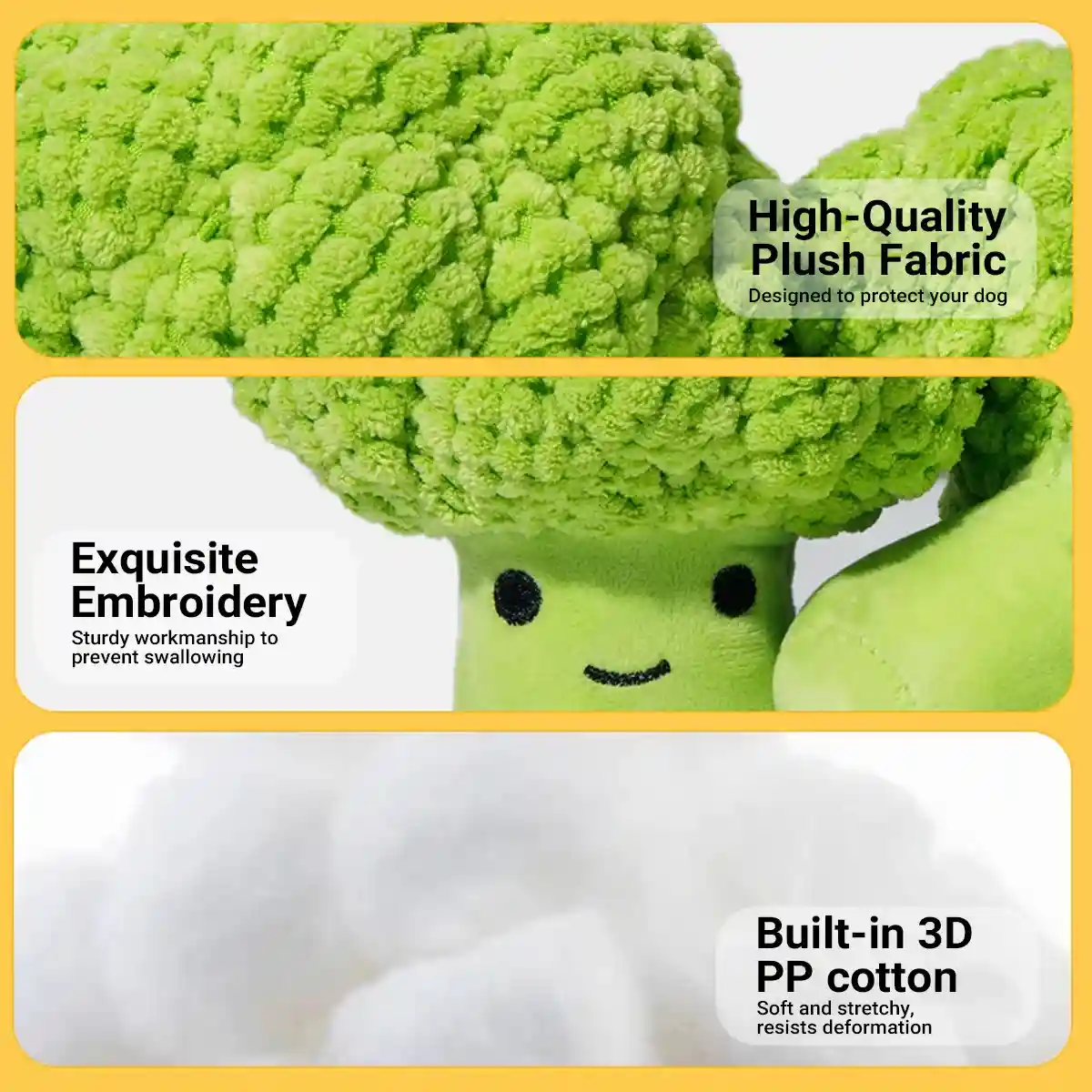 Broccoli Dog Plush Toy With Squeaker - Image 8