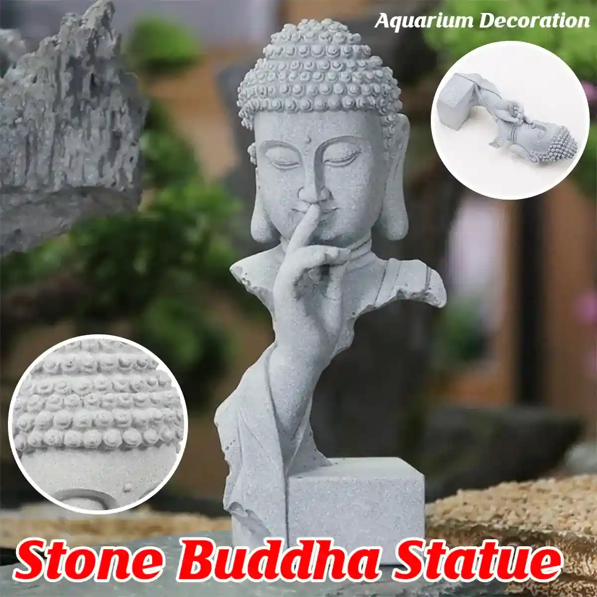 Buddha Ornament Indoor Aquarium Decoration for Desk & Bonsai Plants