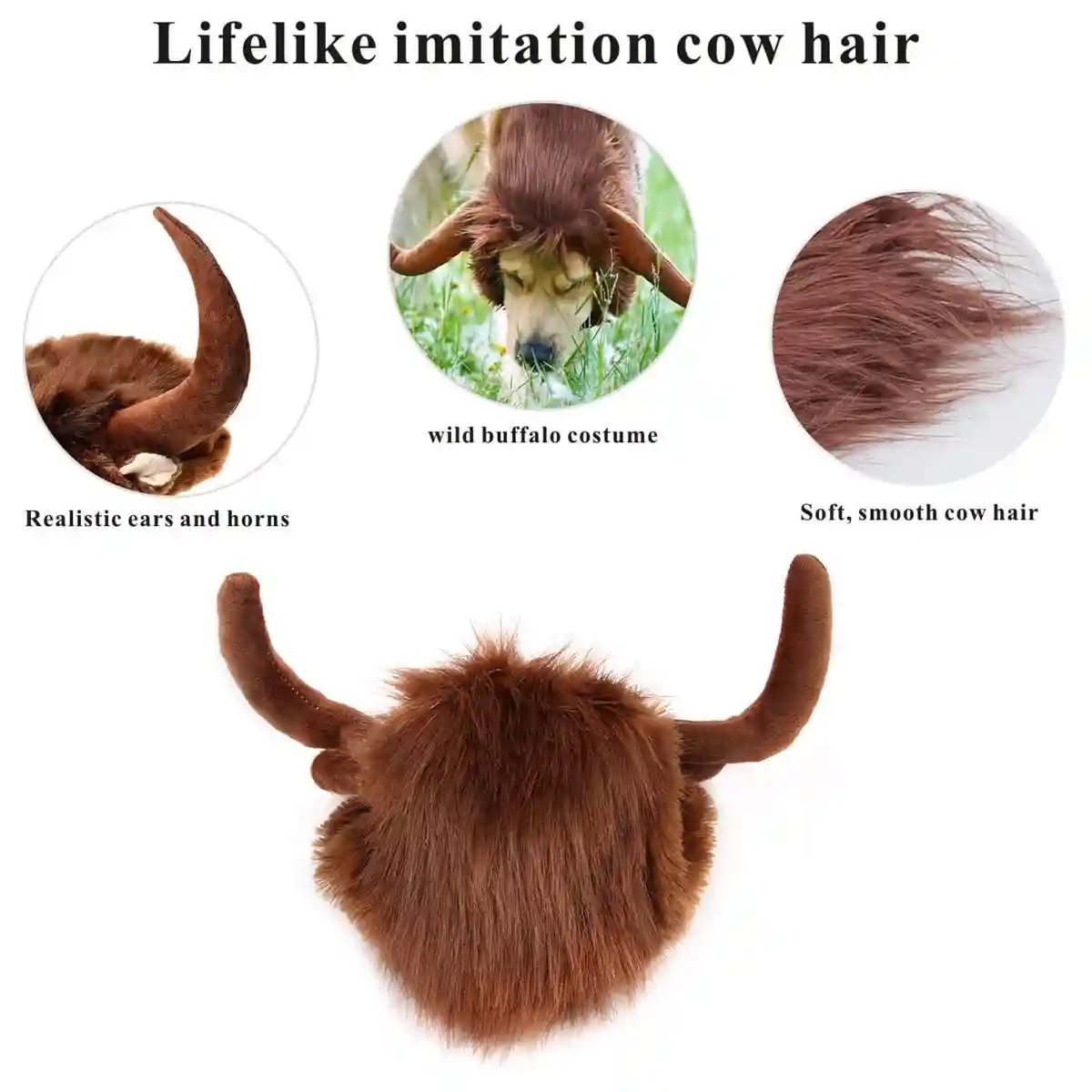 Buffalo Horn Pet Costume Hat - Image 4