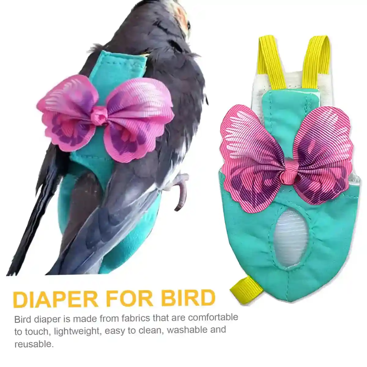 Cute Butterfly Bird Diaper Harness Flight Vest for Cockatiel & Parrot - Image 13