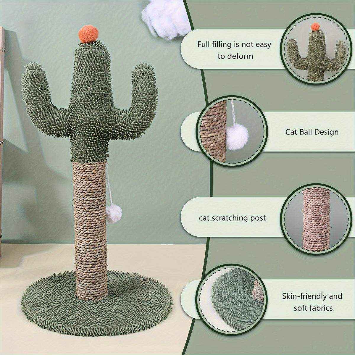 Cactus Cat Climbing Frame Scratching Post Interactive Toys for Cats and Kittens - Image 8