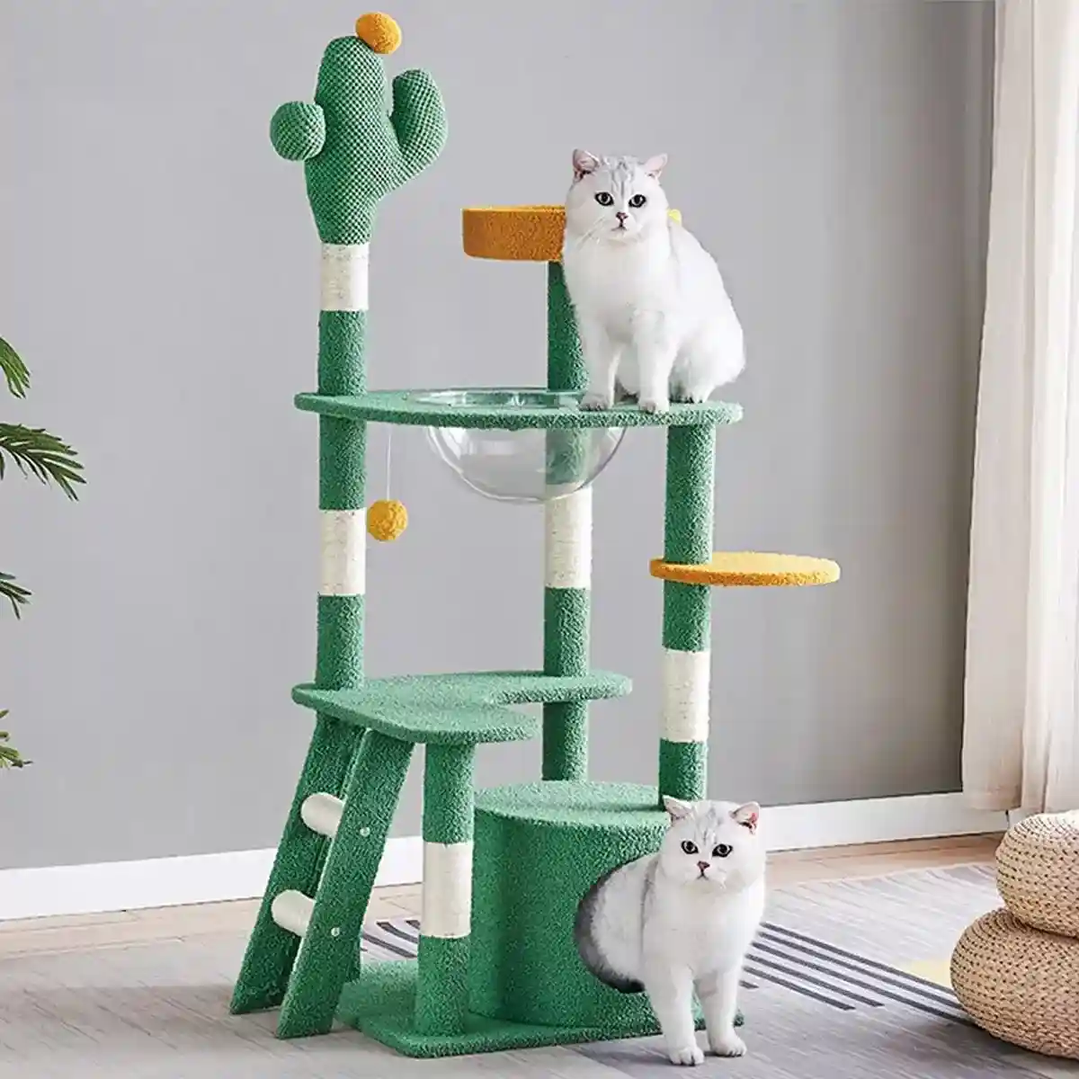 Cactus Cat Tree Tower with Capsule Bed and Multi-Level Scratching Posts - Image 4