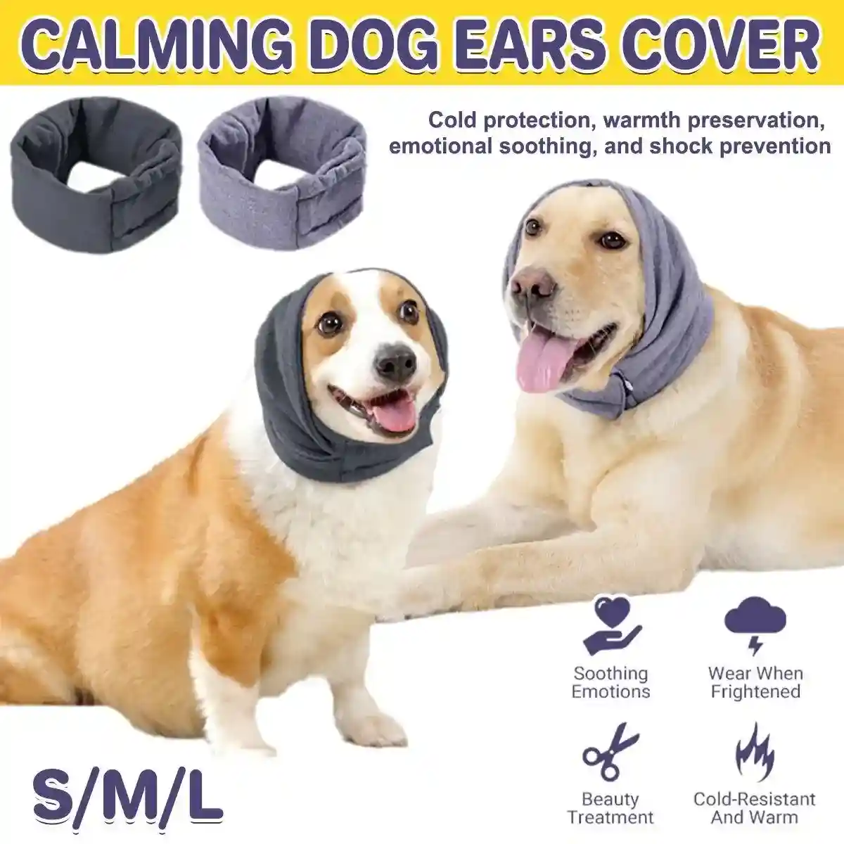 Calming Ear Cover for Pets Noise-Reducing Dog & Cat Earmuffs
