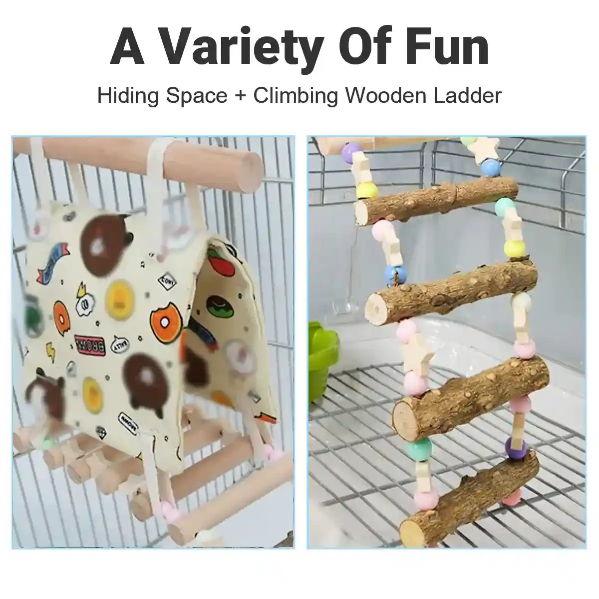 Canvas Bird Hammock with Ladder - Image 11